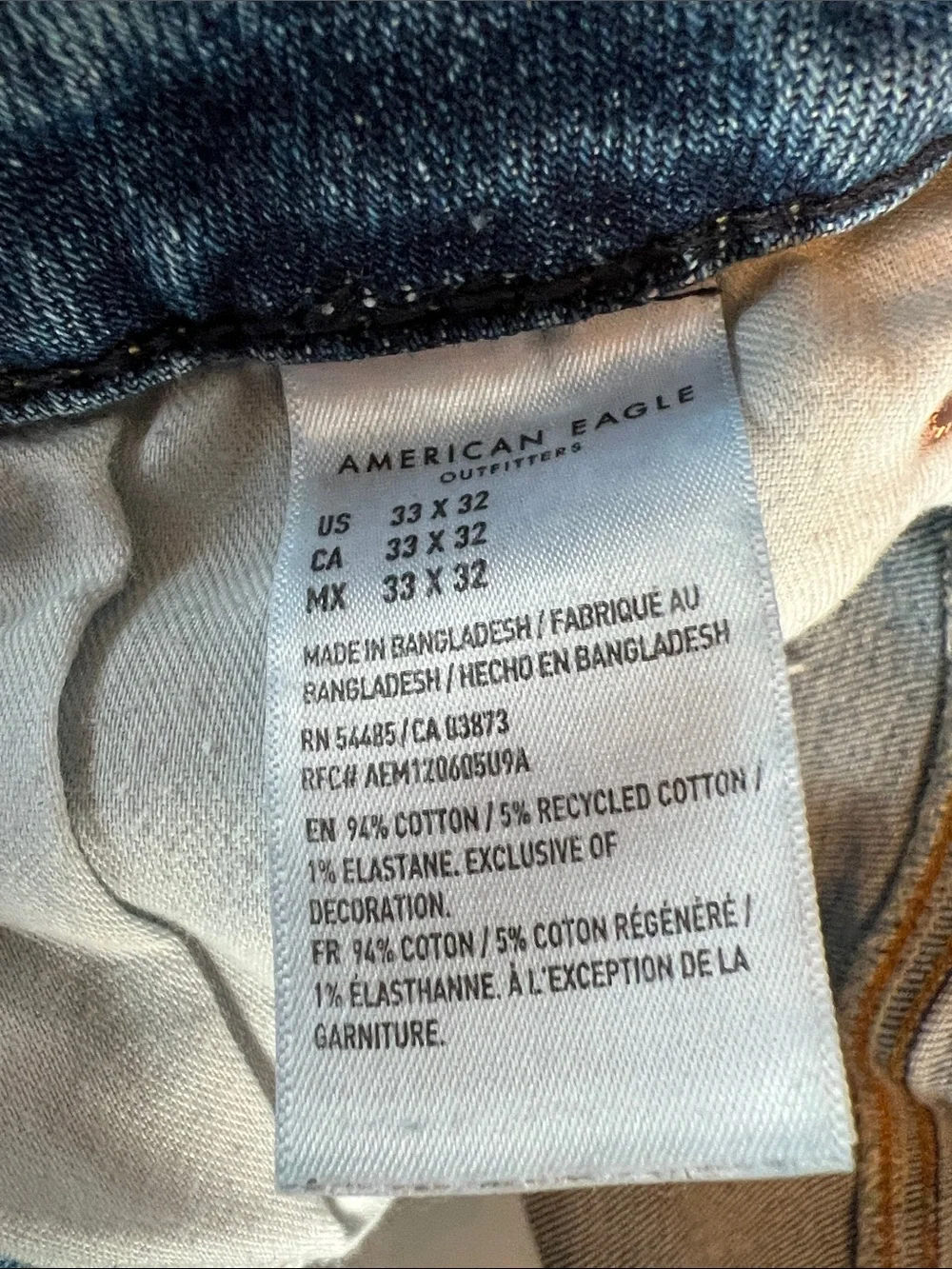 American Eagle Outfitters Men’s Washed Blue Slim Straight Jeans